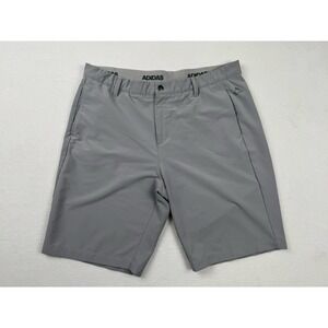 Adidas Golf Shorts Men's Gray Stretch Performance Flat Front Lightweight Size 38
